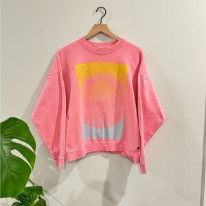 ROXY 100% COTTON PUNK GRAPHIC OVERSIZED SWEATSHIRT SIZE S